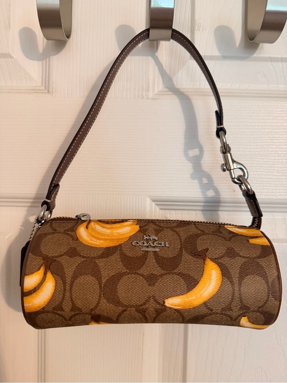 Coach Brown Banana-Print Mini Shoulder Bag